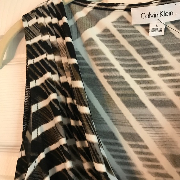 CALVIN KLEIN NWT Cowl Neck Abstract Stripe Tank - Picture 3 of 8